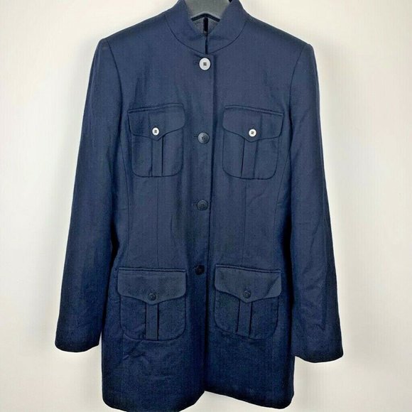Liz Claiborne Jackets & Blazers - Liz Claiborne Womens Jacket Blue Button Wool Coat